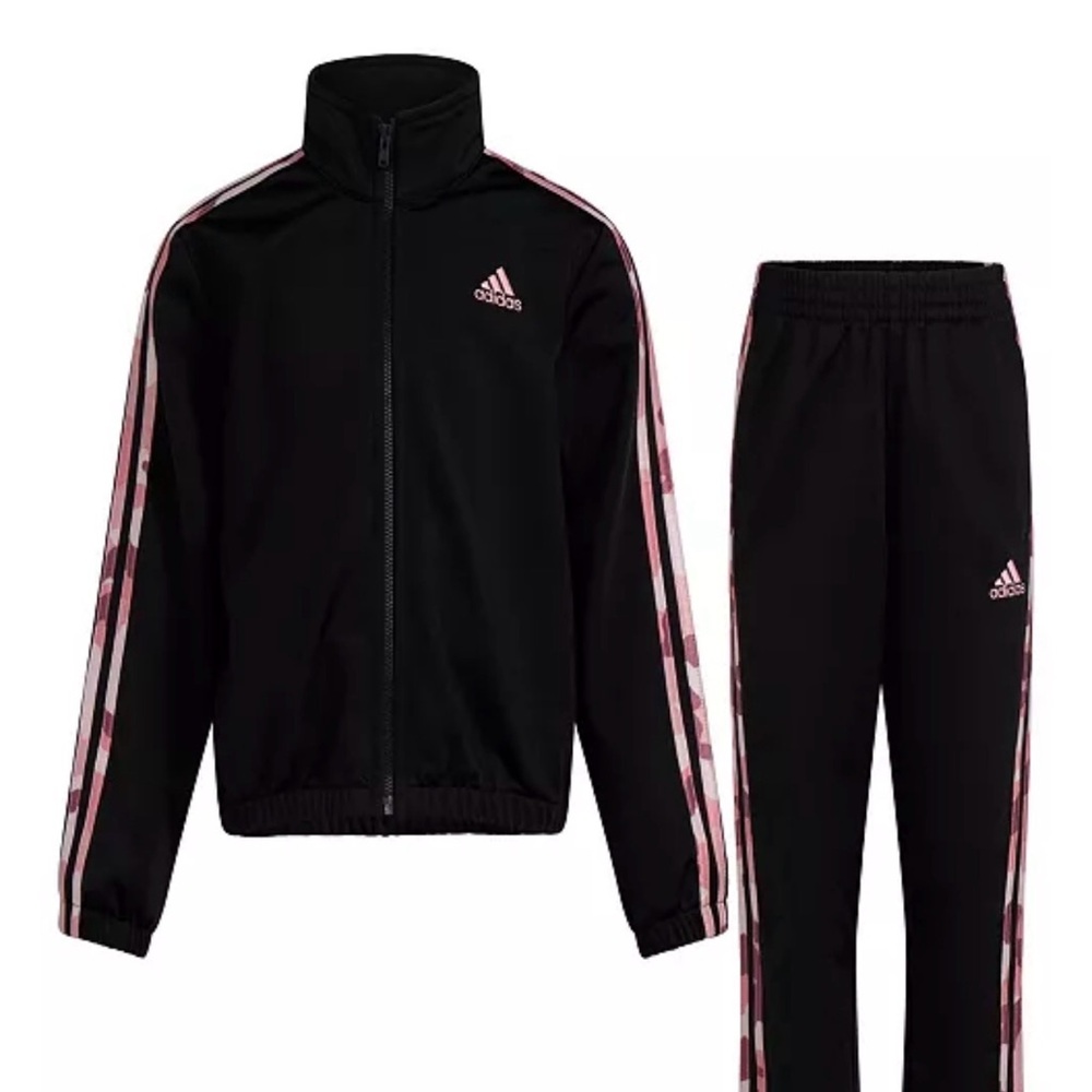 adidas Kids Black Set with Pink Highlights